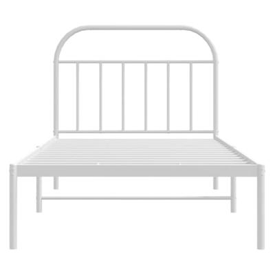 Bedframe met hoofdbord metaal wit 100x200 cm Bedframe met hoofdbord metaal wit 100x200 cm