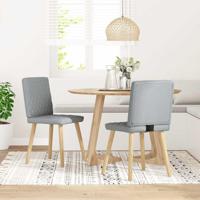 Eetkamerstoelen 2 st stof lichtgrijs - thumbnail