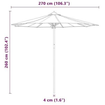 Tuinparasol Crèmewit 270 x 270 x 260 cm Bamboe