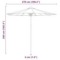 Tuinparasol Crèmewit 270 x 270 x 260 cm Bamboe - thumbnail