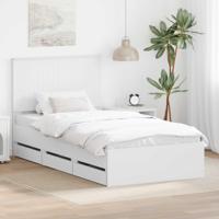 Bedframe met lade met opslag Wit 100 x 200 cm Ingenieurshout - thumbnail