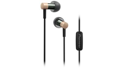 Pioneer SE-CH3T(G) Hi-Res audio in-ear hoofdtelefoon (aluminium behuizing, bedieningselement, microfoon, licht compact comfortabel, voor iPhone, Android smartphones, minimalistisch ontwerp), goud