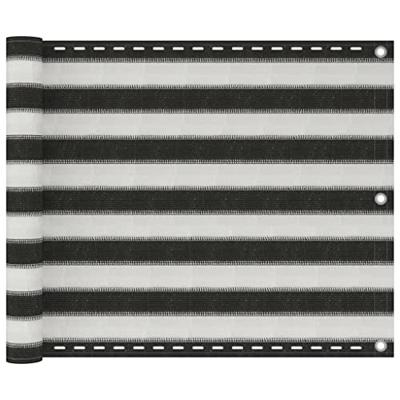 VidaXL Balkonscherm 75x300 cm hdpe antracietkleurig en wit