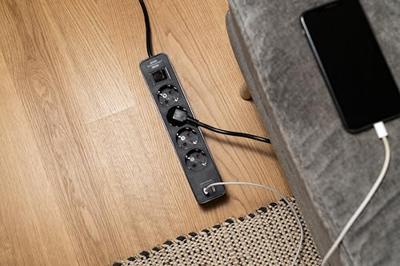 Ecolor 4-voudige stekkerdoos met USB-oplaadaansluiting (stopcontact met 2x USB C, schakelaar en 1,5 - thumbnail