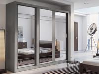 Kast ARTURO 3 schuifdeuren grijs met spiegel - thumbnail