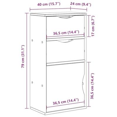Bijzetkast met lades 40x24x79 cm massief grenenhout