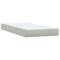 Boxspring met matras fluweel lichtgrijs 90x210 cm - thumbnail