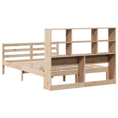 Bed met boekenkast zonder matras massief grenenhout 140x200 cm