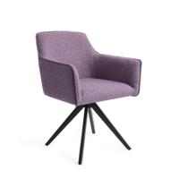 Jesper Home Eetkamerstoel 'Hofu' Turn Black, Draaibaar, kleur Violet Daisy - thumbnail