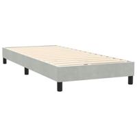 Boxspring met matras fluweel lichtgrijs 80x220 cm - thumbnail