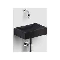 Clou Vale Fontein Zonder Kranenbank Met Geintergreerde Afvoer Mat Zwart Keramiek 28 cm - thumbnail