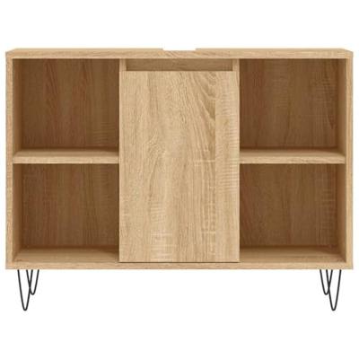 Badkamerkast 80x33x60 cm bewerkt hout sonoma eikenkleurig