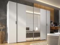 Kledingkast STORIA 4 deuren wit met spiegel - thumbnail