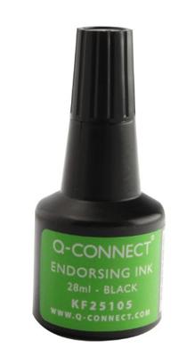 Q-CONNECT stempelinkt, flesje van 28 ml, zwart