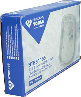Brilliant Tools BT691165 Magnetisch tablet/schaal van roestvrij staal, 140 x 240 mm