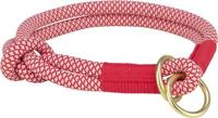 TRIXIE SOFT ROPE HALSBAND HOND HALF-SLIP ROOD / CREME 35X1 CM - thumbnail