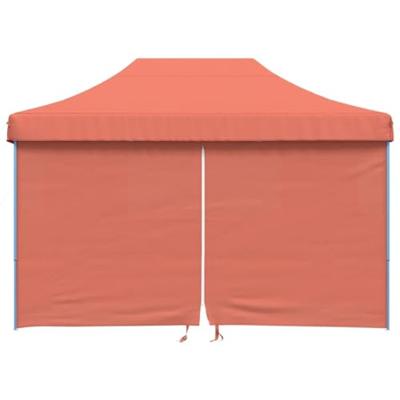 Partytent inklapbaar pop-up met 4 zijwanden terracottakleurig Partytent inklapbaar pop-up met 4 zijwanden terracottakleurig