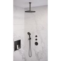 Thermostatisch Inbouwdoucheset Brauer Black 30 cm Hoofddouche Plafondarm 3 Standen Handdouche Mat Zwart Brauer - thumbnail