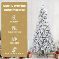 VidaXL Kunstmatige inklapbare kerstboom wit 240 cm pe en pvc - thumbnail