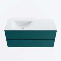 MONDIAZ VICA 110cm badmeubel onderkast Smag 2 lades. Wastafel CLOUD links zonder kraangat, kleur Talc. - thumbnail