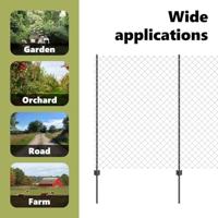 VidaXL Hek met paal grijs 1,6 x 10 m staal en pvc - thumbnail