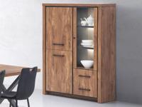 Barkast ENZO 3 deuren 2 lades acacia eik - thumbnail