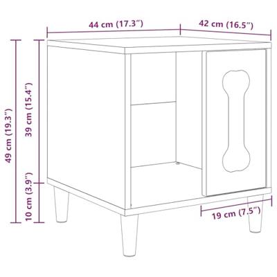 vidaXL Hondenhok Sonoma 44 x 42 x 49 cm houten materiaal, woonkamer, rechthoekig minimalistisch design, multifunctionele opslag, duurzame materialen, moderne buitenkant, praktische oplossingen