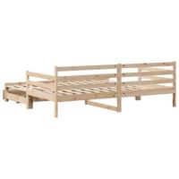 Slaapbank met onderschuifbed en lades zonder matras 90x200 cm - thumbnail