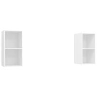 Tv-wandmeubelen 2 st bewerkt hout wit - thumbnail