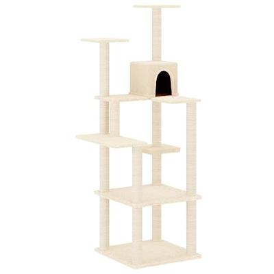VidaXL Kattenmeubel met sisal krabpalen 153 cm crèmekleurig VidaXL Kattenmeubel met sisal krabpalen 153 cm crèmekleurig