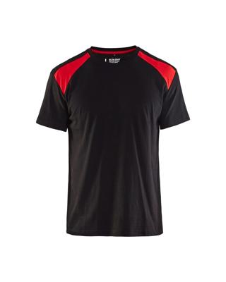 Blaklader T-shirt bi-colour 3379-9956 zwart/rood mt XXL