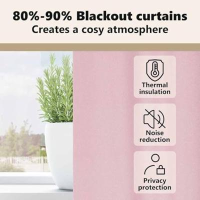 VidaXL Zwart-out gordijnen met ringen 2 pcs babyroze 260 x 140 cm