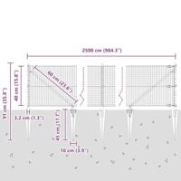 VidaXL Afrasteringspaal zilver 25 x 0,4 m (25 x 25 mm gaas) staal - thumbnail