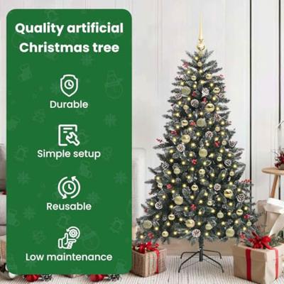 VidaXL Kunstkerstboom met 150 led groen 150 cm pvc en plastic en staal