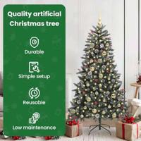VidaXL Kunstkerstboom met 150 led groen 150 cm pvc en plastic en staal - thumbnail