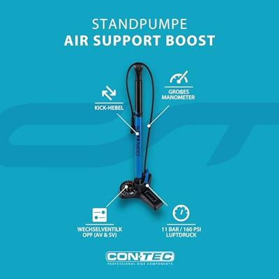 CONTEC hogedruk handpomp "air support booster". ct hand compressors air support boost black/blue - thumbnail