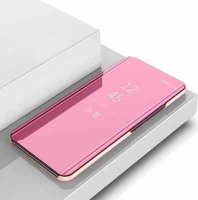 Plating spiegel links en rechts Flip cover met beugel holster voor iPhone 11 (Rose Gold)