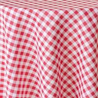 Wicotex tafelkleed textiel ruit rood rond 180 cm - thumbnail