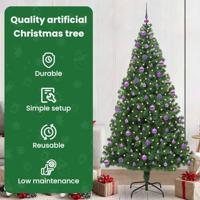 VidaXL Kunstkerstboom groen 210 cm pvc en staal en kunststof - thumbnail