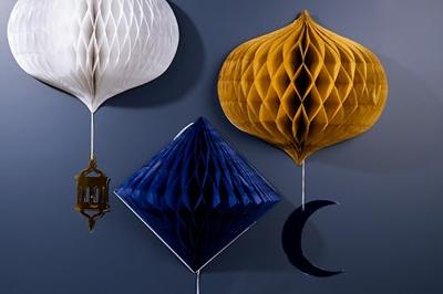 Honeycomb Set Ramadan Goud/Blauw/Wit (3st)