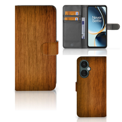 OnePlus Nord CE 3 Lite | Book Style Case | Donker Hout
