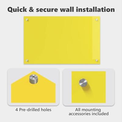 VidaXL Keuken spatscherm geel 80 x 50 cm gehard glas