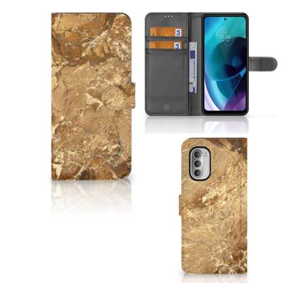 Motorola Moto G51 5G | Bookcase | Marmer Creme | Portemonnee hoesje