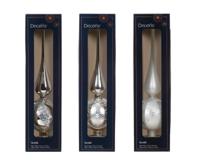 Piek glas d8l31 cm wit/zlvr a3 kerst Decoris - Decoris - thumbnail