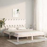 Bedframe massief hout wit 160x200 cm - thumbnail