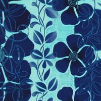 Cadeaupapier - Geschenkpapier - Big blue flowers with zilver 30 cm - thumbnail