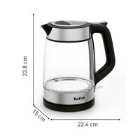 Tefal KI6058 Glazen Waterkoker 1.7L 2200W Zwart/RVS - thumbnail