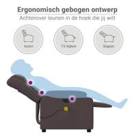 Massagestoel elektrisch verstelbaar stof donkerbruin - thumbnail