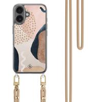 iPhone 17 hoesje met beige koord - Abstract dots - thumbnail