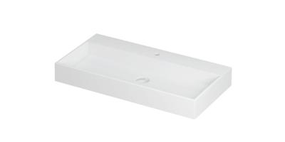 Wastafel United Porselein met 1 kraangat incl. porseleinen click plug en verborgen overloop systeem 90 cm x 45 cm x 11 cm Mat wit 0206052 Wastafel United Porselein met 1 kraangat incl. porseleinen click plug en verborgen overloop systeem 90 cm x 45 cm x 11 cm Mat wit 0206052